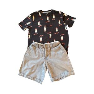 Old Navy Print Tee and Gray Cat & Jack Shorts Set (3 for $12 item)